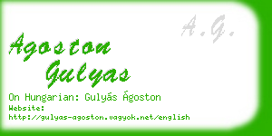 agoston gulyas business card
