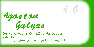 agoston gulyas business card